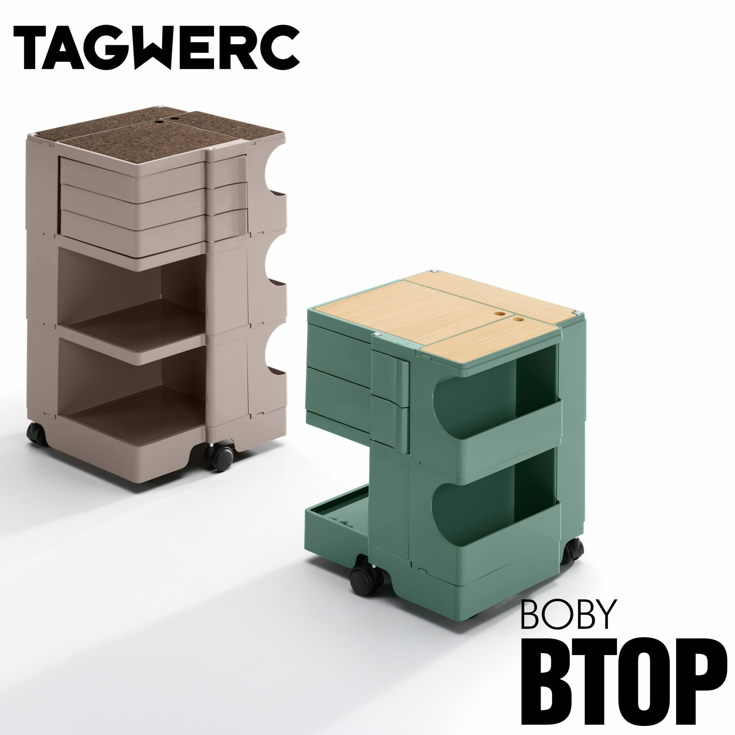 BTOP Rollcontainer für Auflage B—Line Natur Boby - Eiche